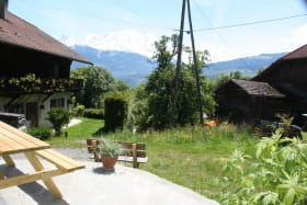 Terrasse attenante avec vue sur le Mont-Blanc