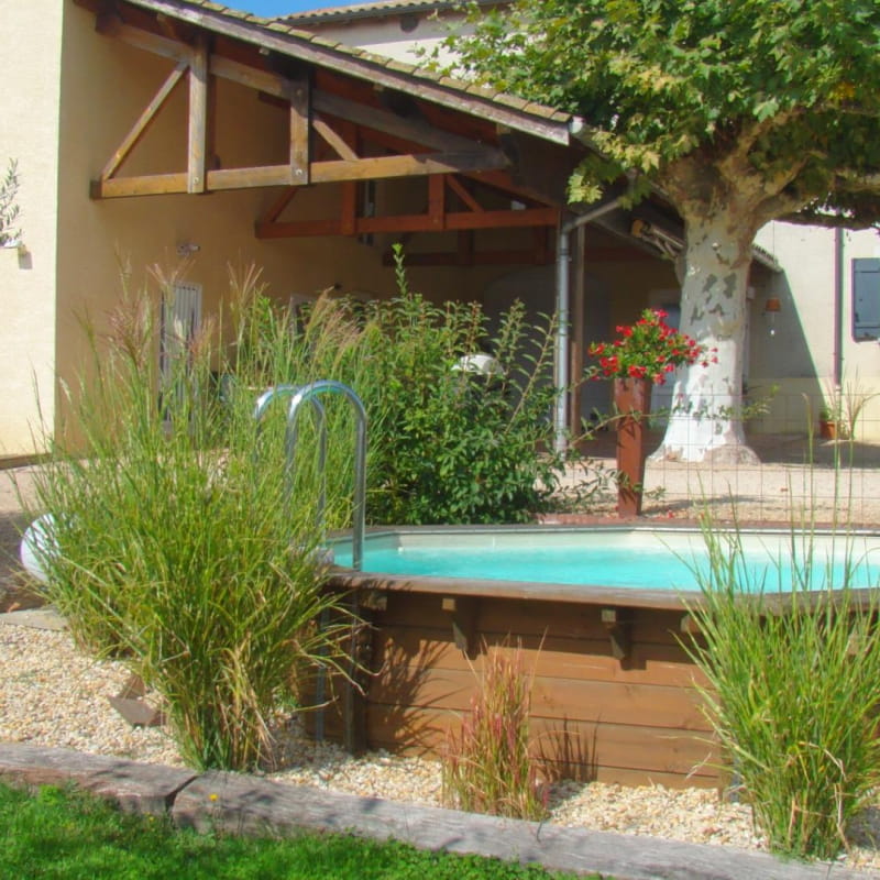 Gîte des Deschamps à CHENAS (Rhône - Beaujolais vignobles): piscine commune.