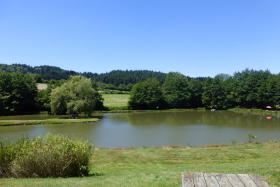 Chalet-Gîte du Plan d'eau d'Azole (Gîte N° 5) à Propières (Rhône - Beaujolais Vert) : plan d'eau pour la pêche sur place.