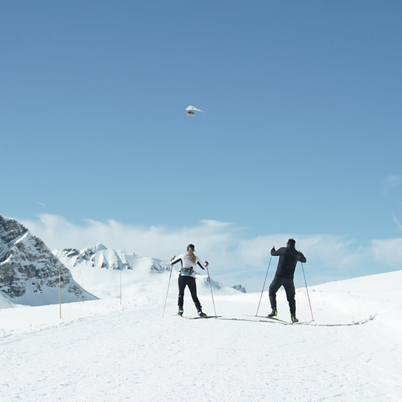 Cession ski de fond entre amis autour du Lac de l'Ouillette à Val d'Isère