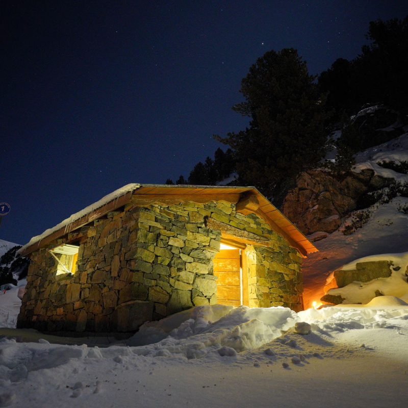 Fondue in a mountain hut