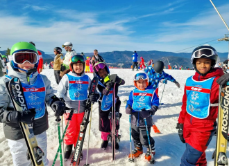 Groupe ski sommet