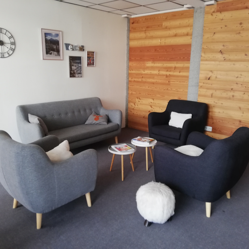 Reception room at the Aussois booking centre