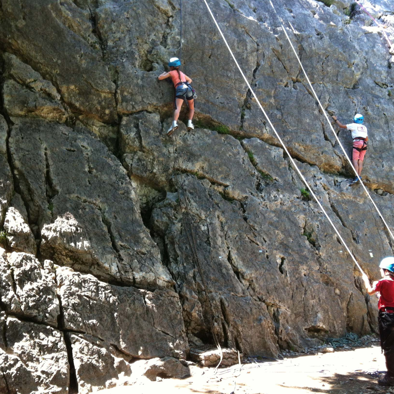 Beginners in climbing course