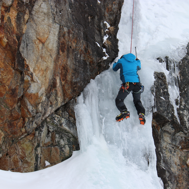Ice waterfall climbing with Bureau des Guides