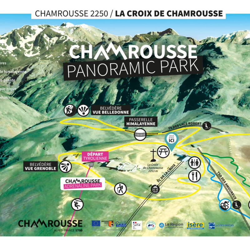 Plan Panoramic Park Croix de Chamrousse été
