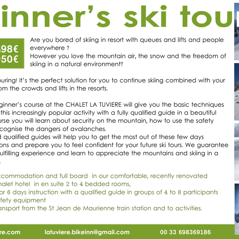 Beginner's ski touring