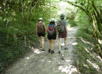 randonnée entre amis en forêt du Bugey