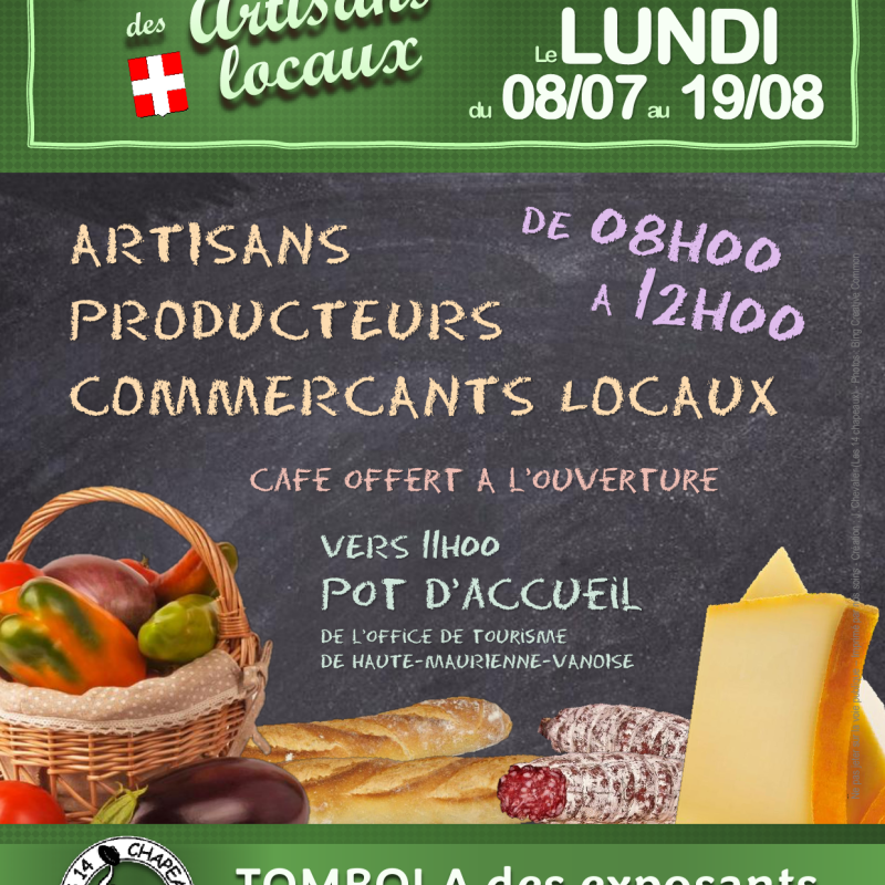 Affiche du marché des artisans locaux de Val Cenis Bramans
